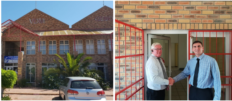 Saldanha branch The new offices,with David Goosen and Regional Managing Director, Jonathan Boucher