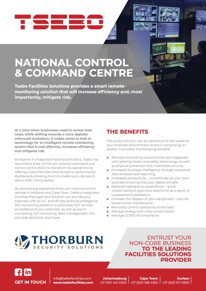 1 Tsebo Facilities Solutions National Control Centre Brochure A4 HIGH RES 1 1 |